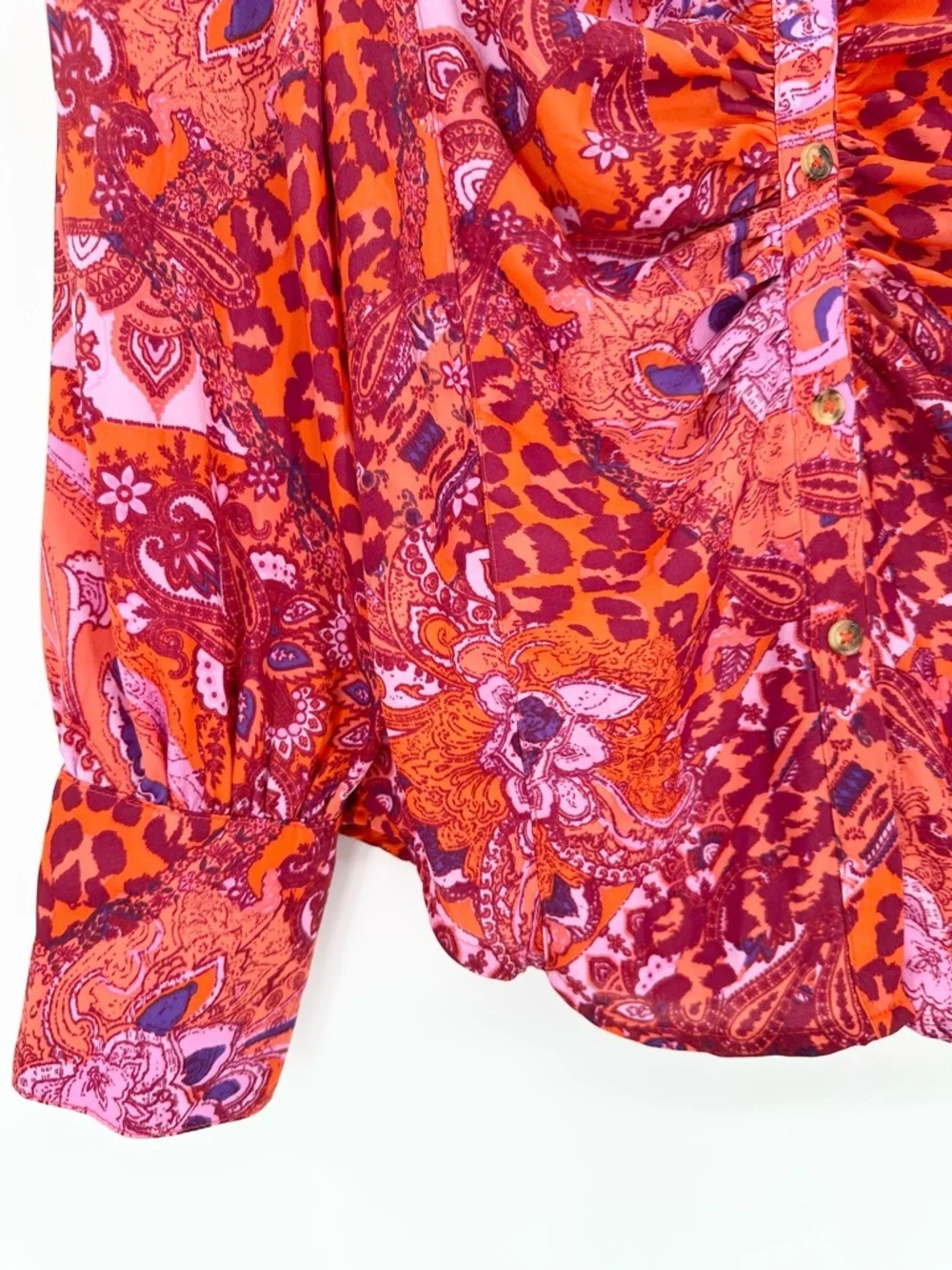 Free People Bianca Printed Blouse Top